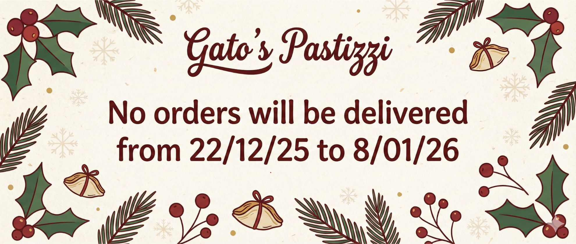 Holiday Pastizzi Orders